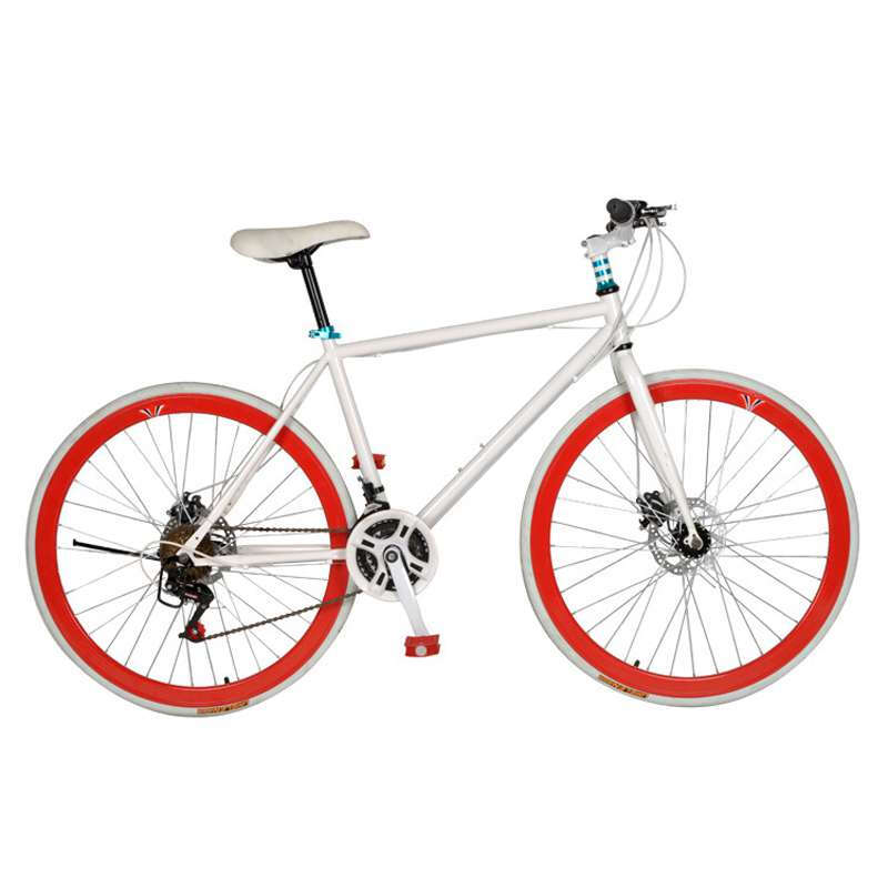 阿克西亚韩版运动户外骑行装备自行车 户外运动男女自行车26寸山地自行车碳钢碟刹变速 白色 26寸
